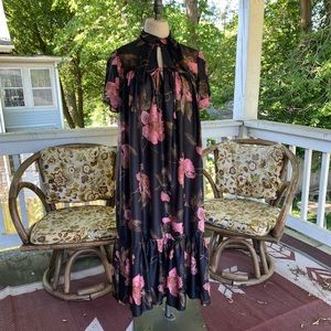 Vintage 70’s Flowy Midi Dress S/M